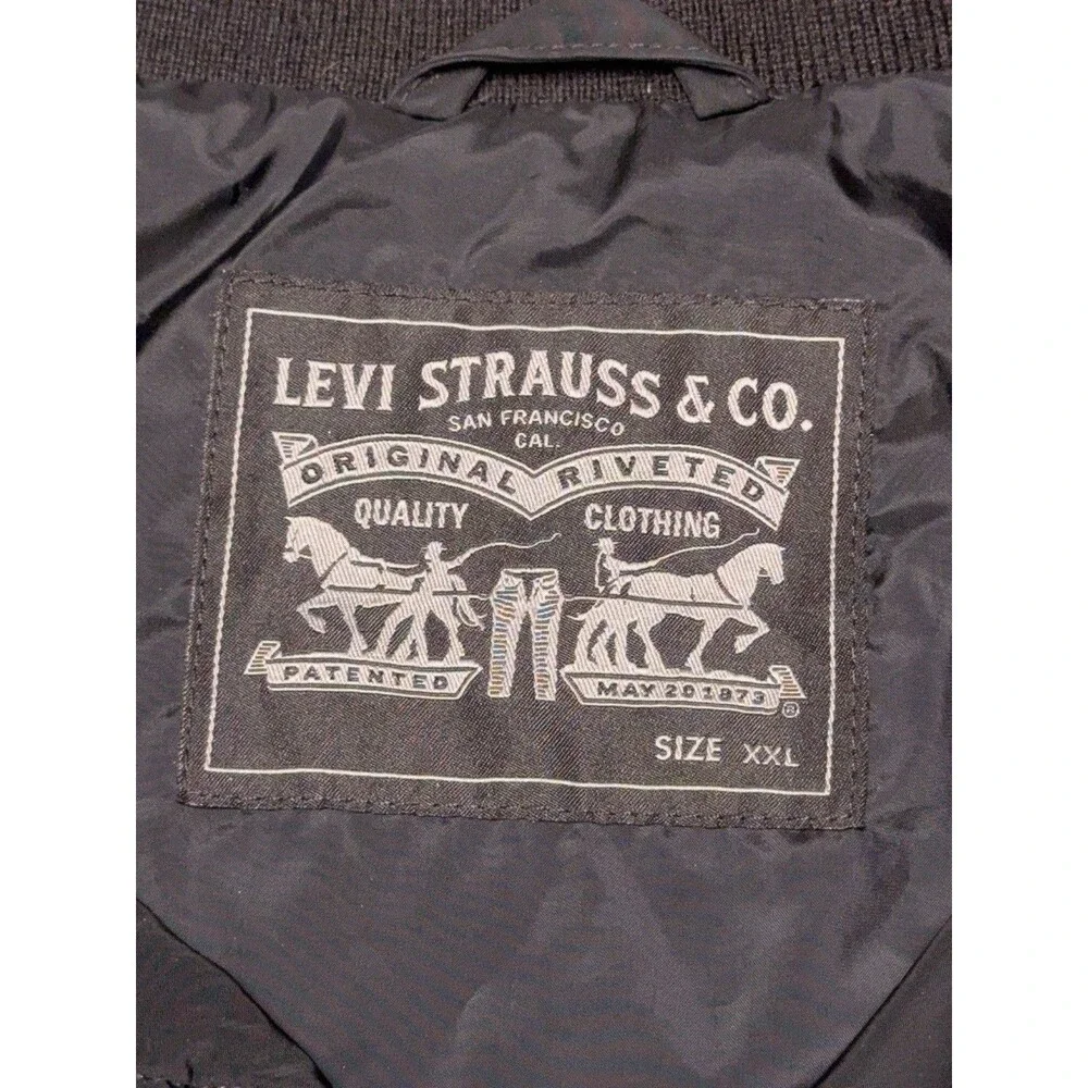 Levi Strauss Jacket Men’s 2XL Black Bomber Full Zip Lightweight Classic Retro